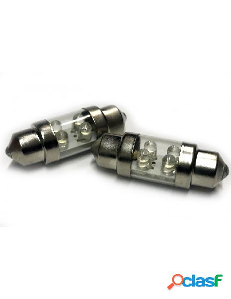 Carall - coppia 2 lampade led t11 c5w siluro 31mm con 4 led