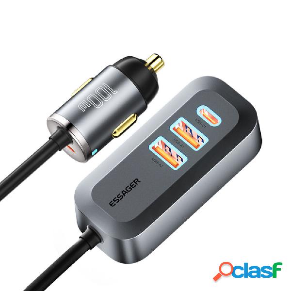 Caricatore USB per auto Saggio 100W PD QC3.0 Ricarica rapida