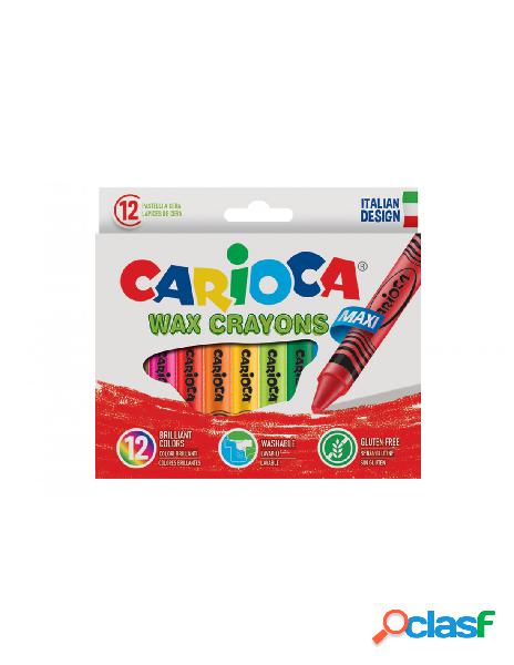Carioca - pastelli a cera wax crayons 12 pezzi carioca