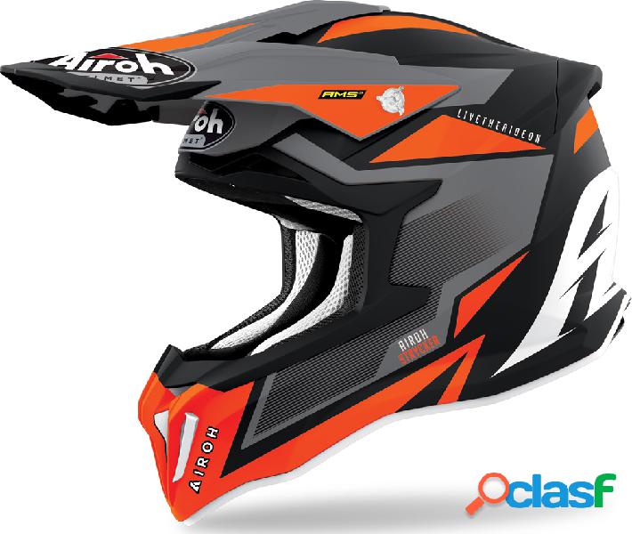 Casco cross Airoh Strycker Axe in fibra Arancio opaco