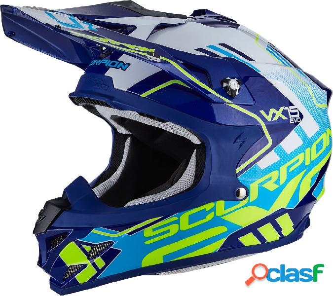 Casco cross Scorpion VX 15 EVO AIR ARGO Blu Azzurro Bianco