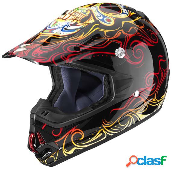 Casco cross Scorpion VX 17 Air Calavera in fibra rosso