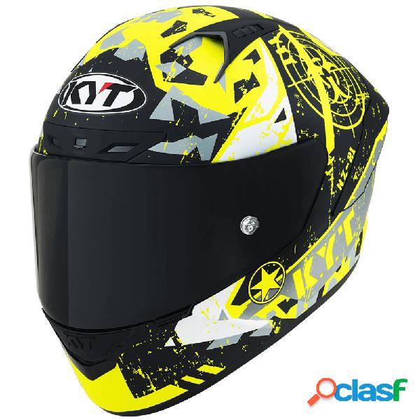 Casco integrale KYT NZ RACE BLAZING MATT YELLOW E06 in fibra