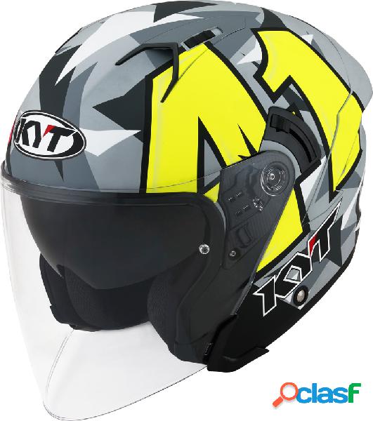 Casco jet Kyt NF-J Espargarò Grigio Rosa Giallo