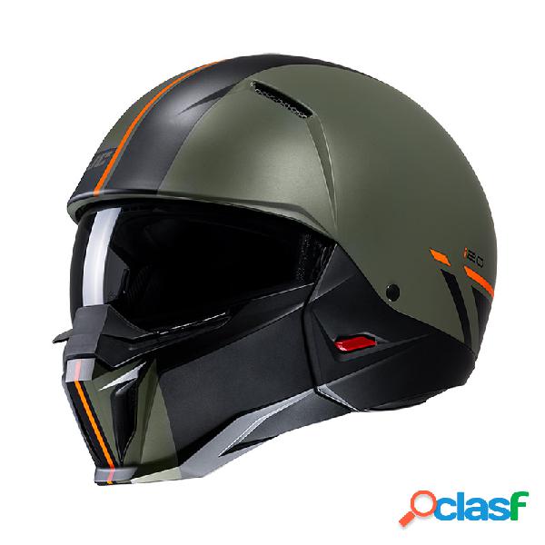 Casco moto Jet Hjc i20 BATOL Verde Arancio Nero