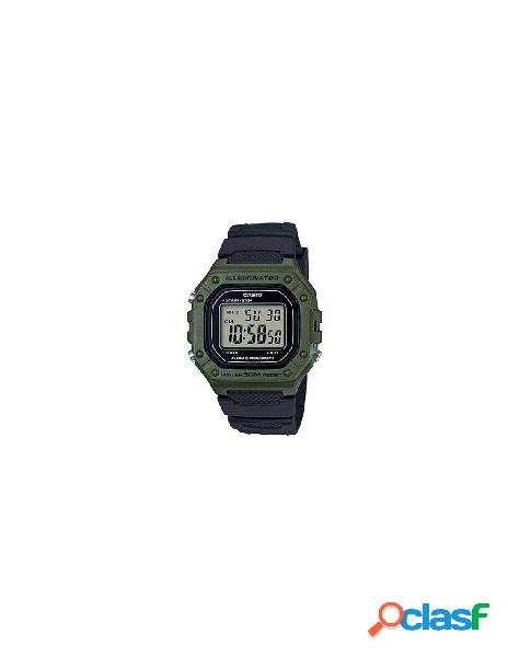 Casio - orologio casio collection w 218h 3avef verde e nero