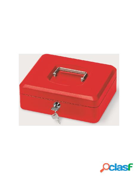 Cassetta metallo 25x18x9 cm colore rosso con chiave