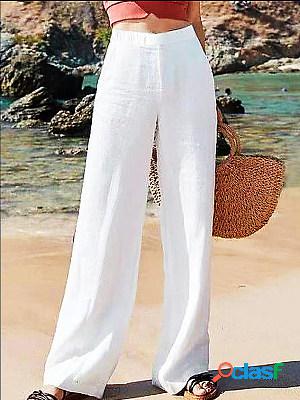 Casual Cotton And Linen Wide-Leg Pants