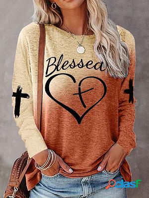Casual Letter Print Long Sleeve T-Shirt