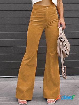Casual Loose Corduroy Solid Pants