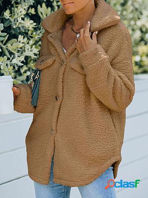 Casual Loose Lamb Wool Cardigan Coat