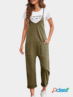 Casual Loose Solid Color Jumpsuit