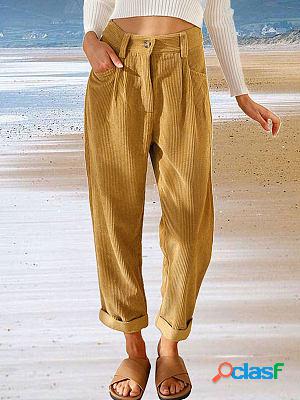 Casual Loose Solid Color Pants