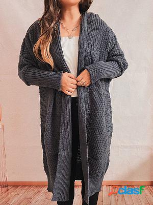 Casual Loose Solid Color Sweater Cardigan Coat