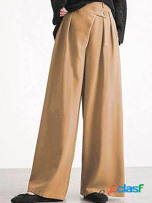 Casual Loose Solid Color Wide-leg Pants