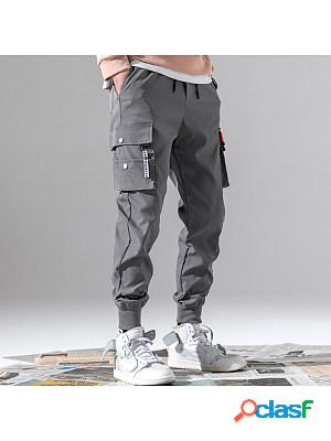 Casual Pocket Solid Color Pants