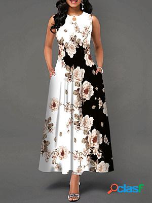 Casual Print Swing Boho Sleeveless Dress