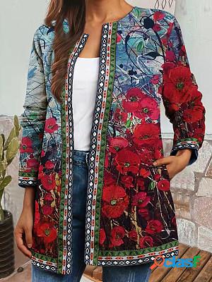 Casual Retro Ethnic Print Long-Sleeved Jacket