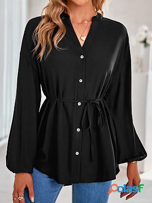 Casual Solid Color Long Sleeve Shirt