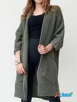 Casual Solid Color Long Sleeve Sweater Cardigan