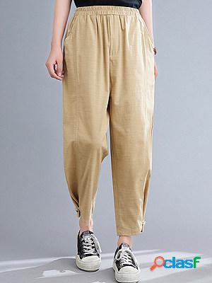 Casual Solid Color Straight Pants