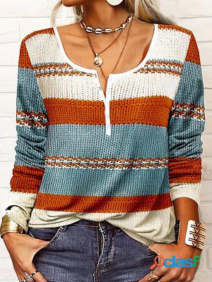 Casual Vintage Print Long Sleeve T-Shirt