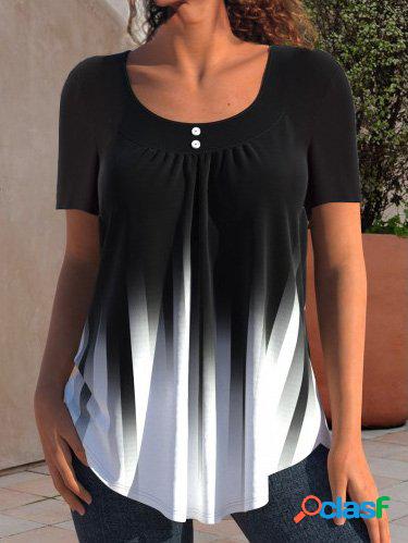 Casuale Girocollo Multicolore Camicia