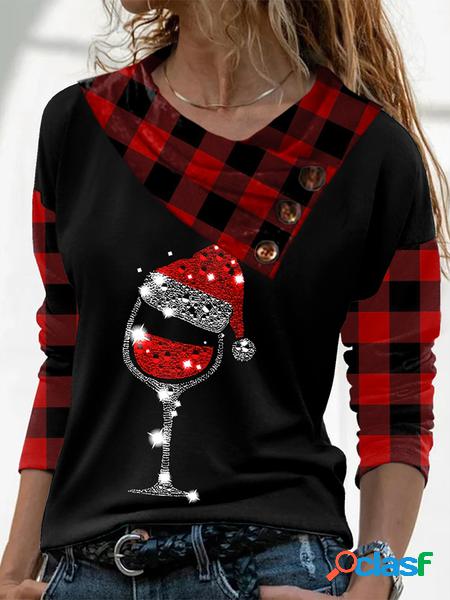 Casuale Natale Jersey Altri T-shirt