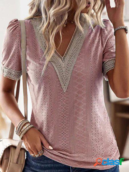 Casuale Pizzo Regolare In forma Camicia