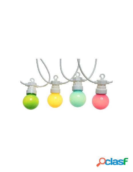 Catena luci da esterno - 20 luci multicolor con ganci su 9,5