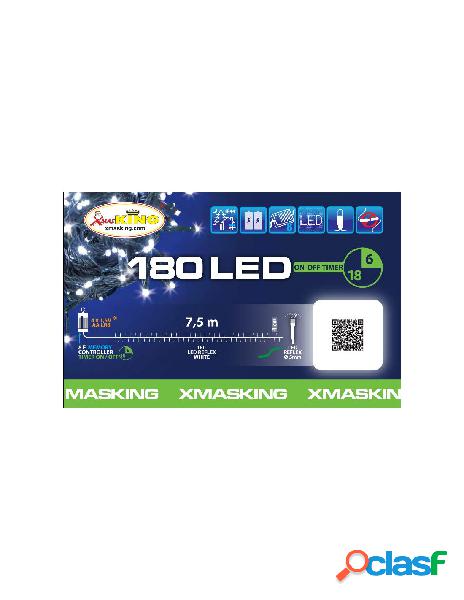 Catena tl 180 led bianco 5mm controller 8g+off timer 8-16