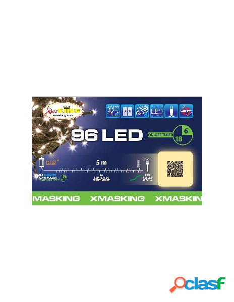 Catena tl 96 led bianco caldo 5mm controller 8g+off timer
