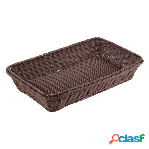 Cesta Porta Pane Gn 1/1 H. 10 Polirattan Marrone, peso 0,69