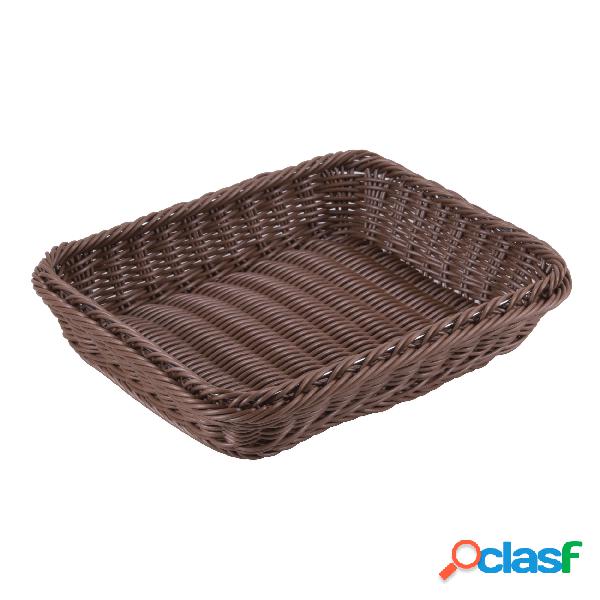 Cesta Porta Pane Gn 1/2 H. 6,5 Polirattan Marrone, peso 0,32