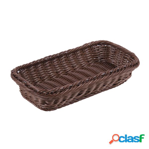 Cesta Porta Pane Gn 1/3 H. 6,5 Polirattan Marrone, peso 0,24