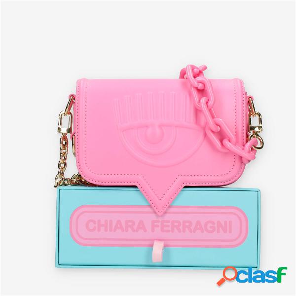 Chiara Ferragni Eyelike Borsa piccola a tracolla rosa