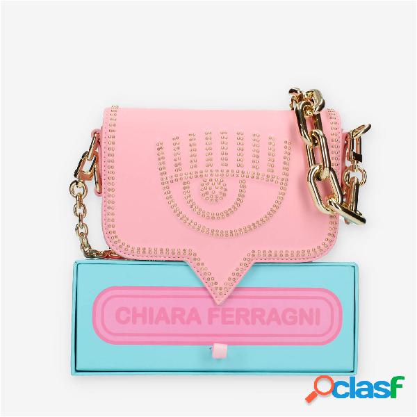 Chiara Ferragni Eyelike Borsa piccola a tracolla rosa con