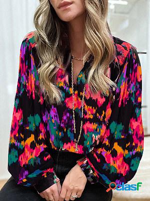 Chiffon Printed Long Sleeves Blouse