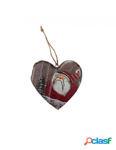 Ciao srl - decorazione di natale cuore in legno dipinto