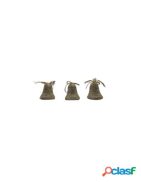 Ciao srl - set 3 campane albero di natale in corda