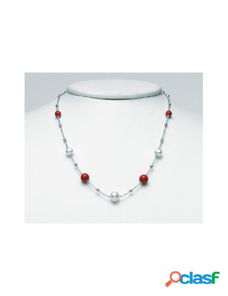 Collana MILUNA argento 925 e perle - PCL5828 Rosso