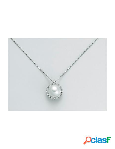 Collana MILUNA oro bianco 18kt con perla e diamanti -