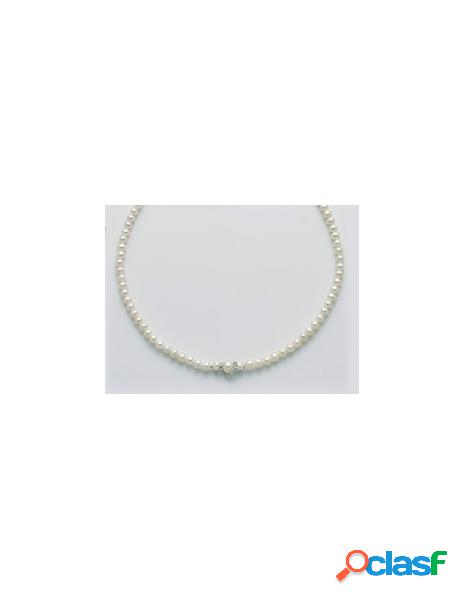 Collana MILUNA oro bianco 18kt con perle e diamanti PCL5742V