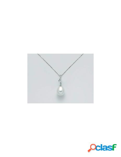 Collana MILUNA oro bianco 9Kt perle e diamanti - PCL5854X
