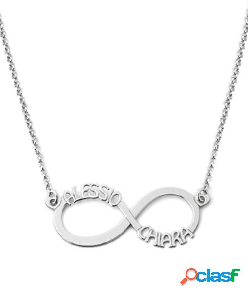 Collana in argento 925 con infinito personalizzabile mod.