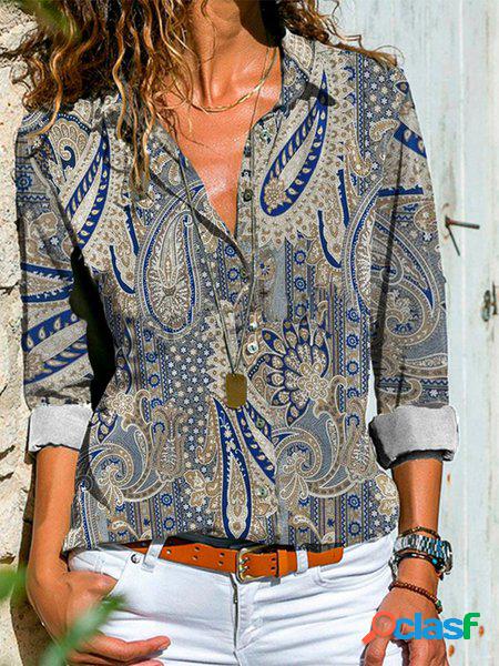 Colletto a Camicia Paisley Vintage Camicetta