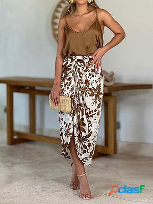 Commuter Elegant Camisole Pleated Skirt Shift Dresses