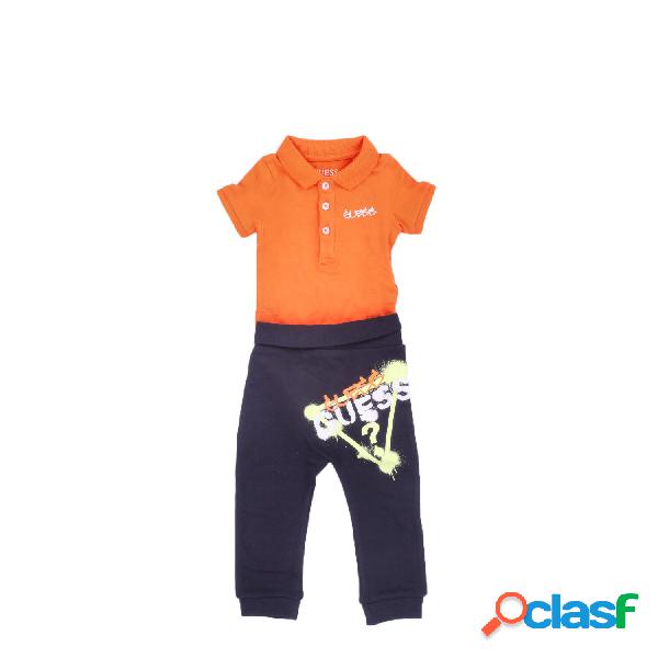 Completo Bambino GUESS Blu arancio Body + pantalone