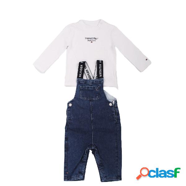 Completo Bambino TOMMY HILFIGER Bianco Baby dungaree set