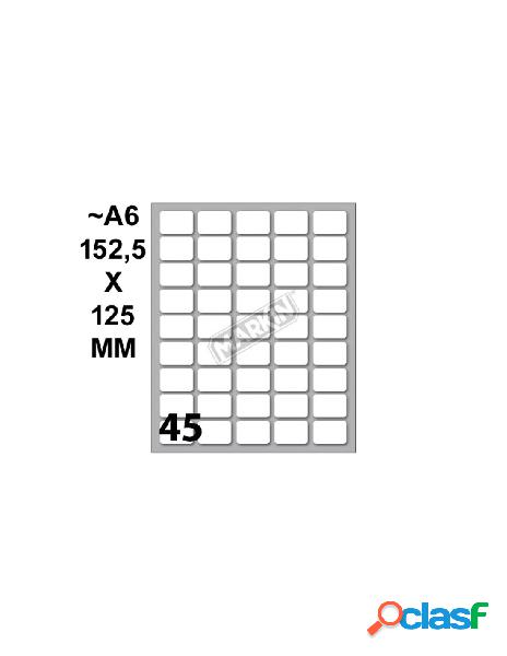 Conf. 10 buste da 10 fogli a6 152,5x125 mm etichette markin